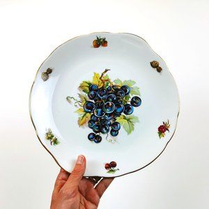 Czech Bohemian China Grapes Vintage Serving Plate
